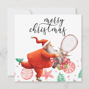 Weihnachten in Tennis mit Racket und Weihnachtskra
