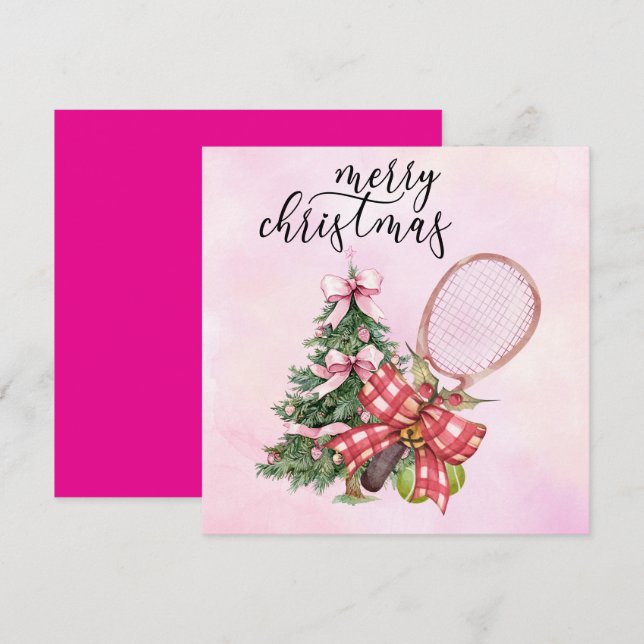 Weihnachten in Tennis mit Racket und Weihnachtskra (Vorne/Hinten)