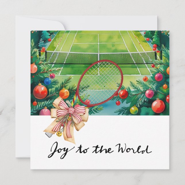 Weihnachten in Tennis mit Racket und Weihnachtskra (Vorderseite)