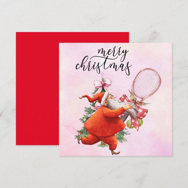 Weihnachten in Tennis mit Racket und Weihnachtskra (Vorne/Hinten)