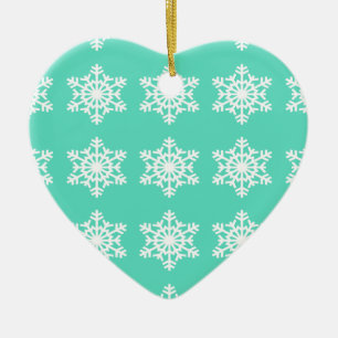 Weihnachten in Tiffanys Aqua Blue Schneeflocken Keramikornament