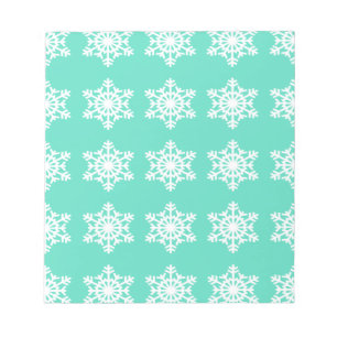 Weihnachten in Tiffanys Aqua Blue Schneeflocken Notizblock