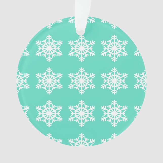 Weihnachten in Tiffanys Aqua Blue Schneeflocken Ornament (Vorderseite)