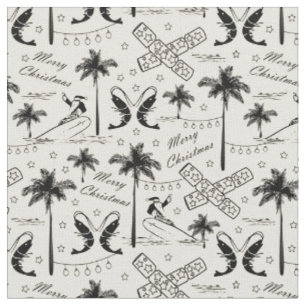 Weihnachten in Tropical Australia Black Toile  Stoff