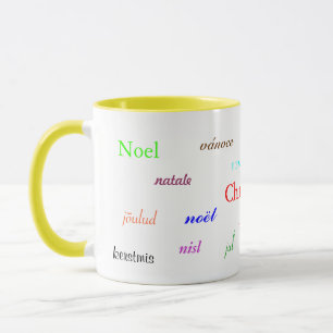 Weihnachten in Weiß und Gelb II Tasse