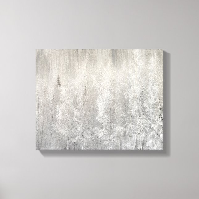 Weihnachten in Weiß und Silber Leinwanddruck (Vorderseite)