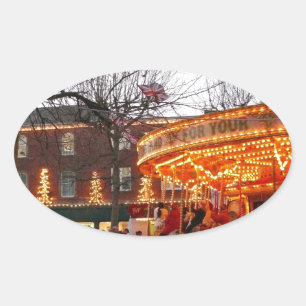 Weihnachten in York Ovaler Aufkleber