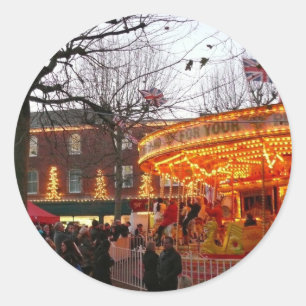 Weihnachten in York Runder Aufkleber