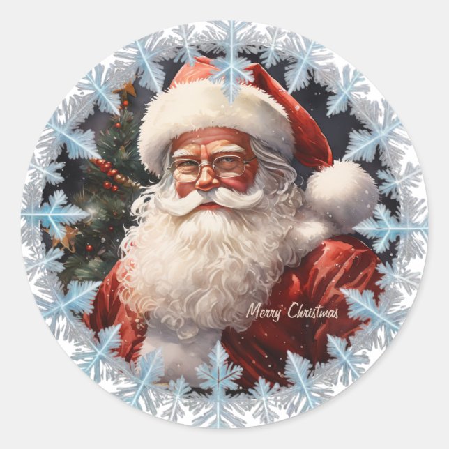Weihnachten individuell gestaltet runder aufkleber (Vorderseite)