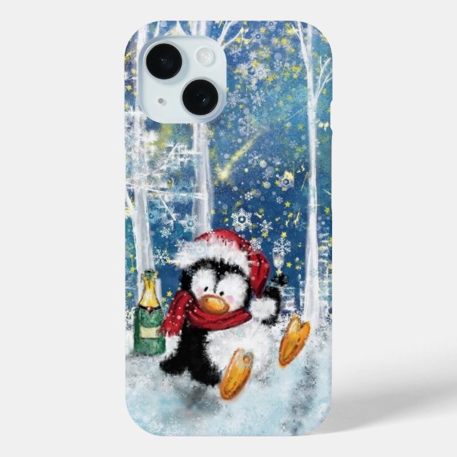 Weihnachten iPhone Case Geschenk Happy Party Pingu (Rückseite)