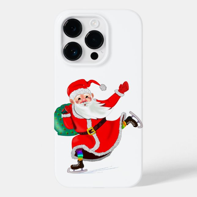Weihnachten iPhone Case Santa mit Geschenk (Rückseite)