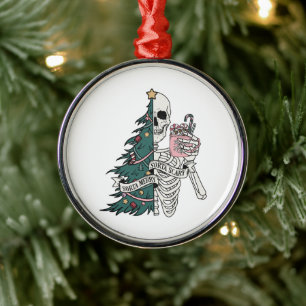 Weihnachten irgendwie gruseliger irgendwie fröhlic ornament aus metall