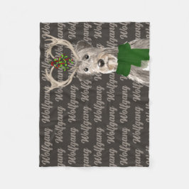 Weihnachten Irish Wolfhound mit dem Namen des Hund Fleecedecke