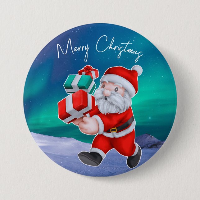 Weihnachten ist auf dem Weg nach Nordlichter Weihn Button (Vorderseite)