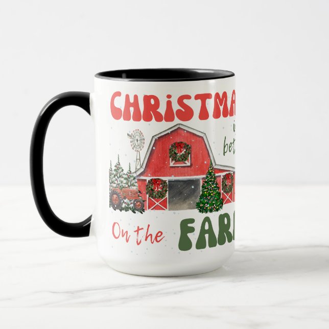 Weihnachten ist besser auf dem Bauernhof Tasse (Links)