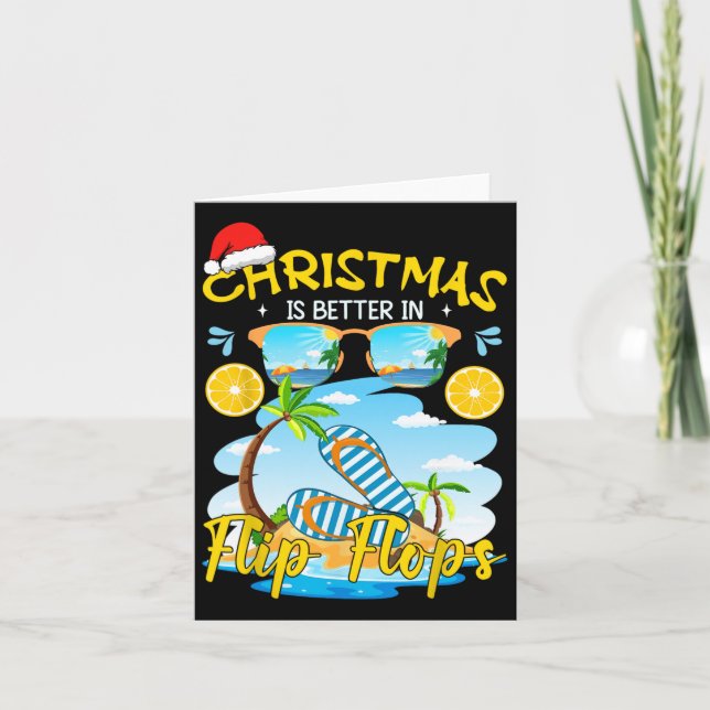 Weihnachten ist besser in Flip Flops Beach Sommer  Karte (Vorderseite)