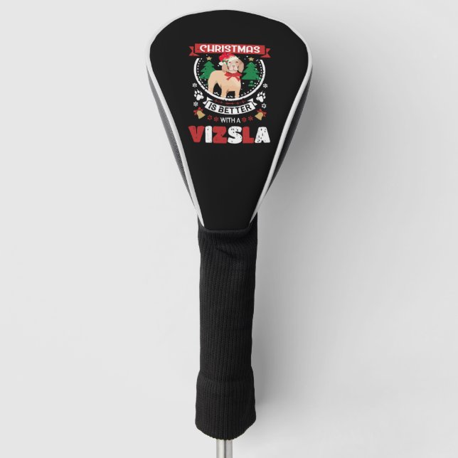 Weihnachten ist besser mit einem Vizsla-Weihnachts Golf Headcover (Vorderseite)