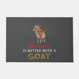 Weihnachten ist besser mit einer ziegenhaften Weih Fußmatte