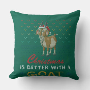 Weihnachten ist besser mit einer ziegenhaften Weih Kissen