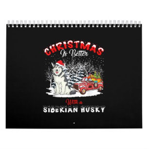 Weihnachten ist besser mit Hund   Husky Eigentümer Kalender