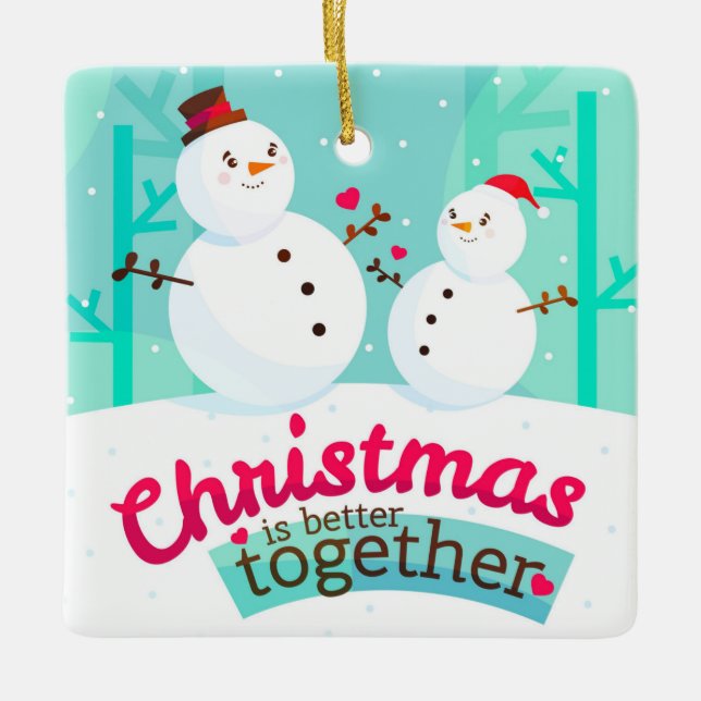 Weihnachten ist besser zusammen keramikornament (Vorderseite)