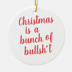 Weihnachten ist Bull - typografische Karte Keramik Ornament