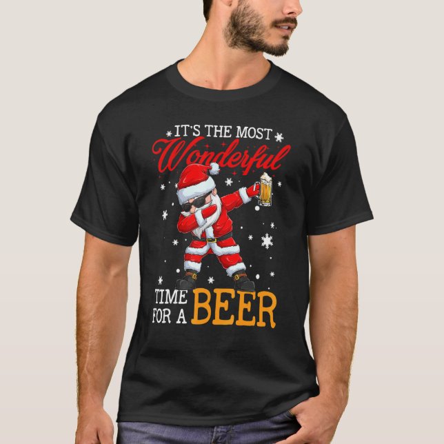 Weihnachten ist die schönste Zeit für Bier T-Shirt (Vorderseite)