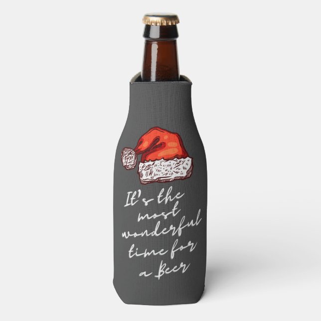 Weihnachten ist die wunderbarste Zeit für ein Bier Flaschenkühler (Flaschenvorderseite)