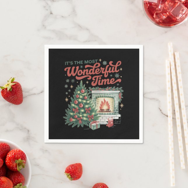 Weihnachten ist die wunderbarste Zeit Vintag Serviette (Beispiel)