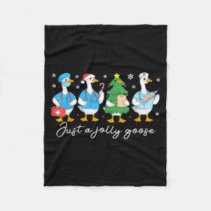 Weihnachten ist einfach eine fröhliche Gans Kranke Fleecedecke