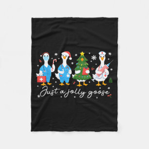 Weihnachten ist einfach eine fröhliche Gans Kranke Fleecedecke