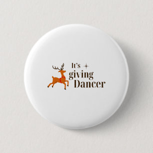 Weihnachten ist es, dem Tänzer Rentier Tanz zu geb Button