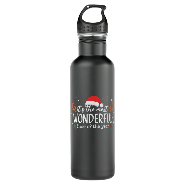Weihnachten ist es die wunderbarste Zeit Edelstahlflasche (Vorderseite)