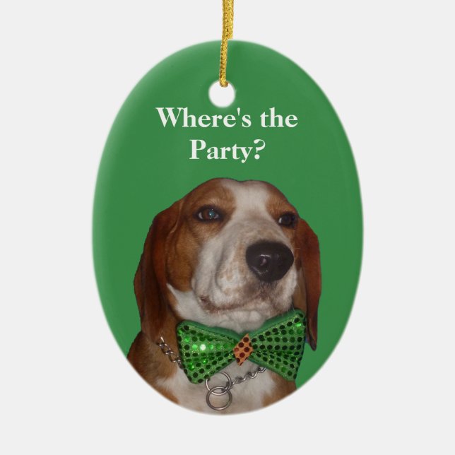 Weihnachten ist für Beagles auch Keramikornament (Vorne)