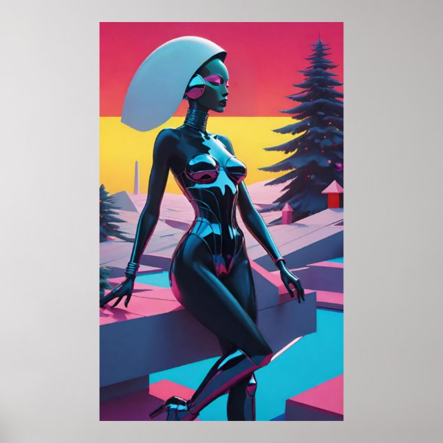 Weihnachten ist für Cyborgs - Ken Gage Art Poster (Vorne)