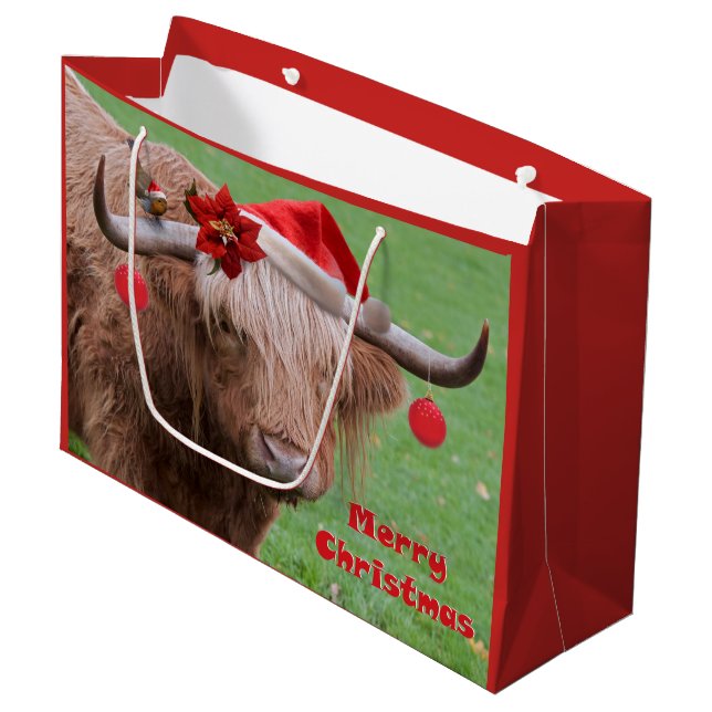 Weihnachten ist Geschenk-Tasche befreundet Große Geschenktüte (Vorderseite Schrägansicht)