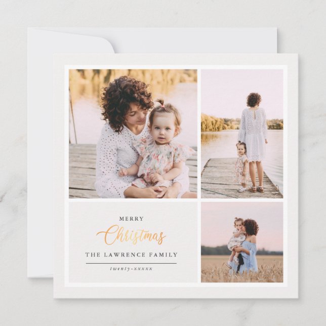 Weihnachten ist Gold | Elfenbeinküste Moderne 3-Fo (Vorderseite)