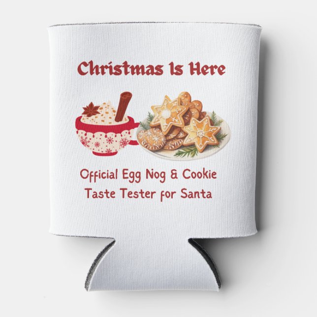 Weihnachten ist hier, Ei Nog und Cookie Tester Dosenkühler (Vorderseite)