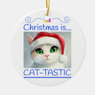 Weihnachten ist Katz-tastisch einzigartiger Kerami Keramik Ornament