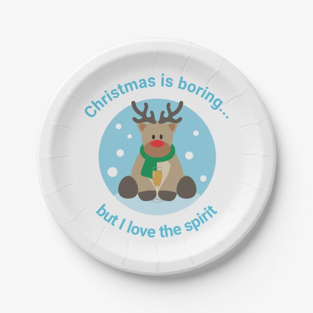 Weihnachten ist langweilig pappteller (Vorderseite)