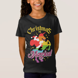 Weihnachten ist magisch Santa-Reit-Einhorn Lustig T-Shirt