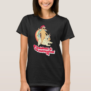 Weihnachten ist Meowgical Santa Katze Einhorn Pug T-Shirt