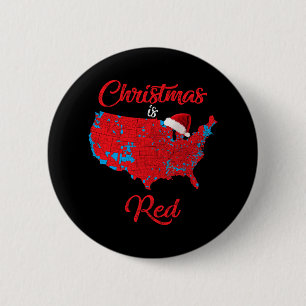 Weihnachten ist Rot 2024 Wahlkarte Trump Landslid Button
