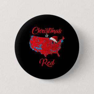 Weihnachten ist Rot 2024 Wahlkarte Trump Landslid Button