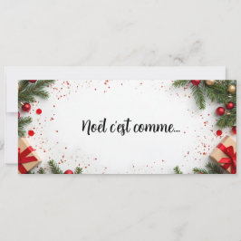 Weihnachten ist wie auf der weißen und roten Dekor