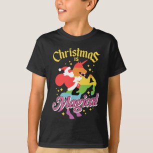 Weihnachten ist Zauberhafter Weihnachtsmann Einhor T-Shirt