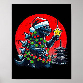 Weihnachten Japanischer Monster Santa Stern Xmas F Poster