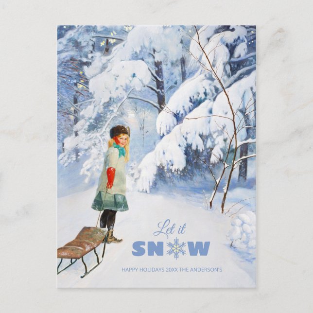 Weihnachten Jenny Nyström Lass es schneien CC0118 Postkarte (Vorderseite)