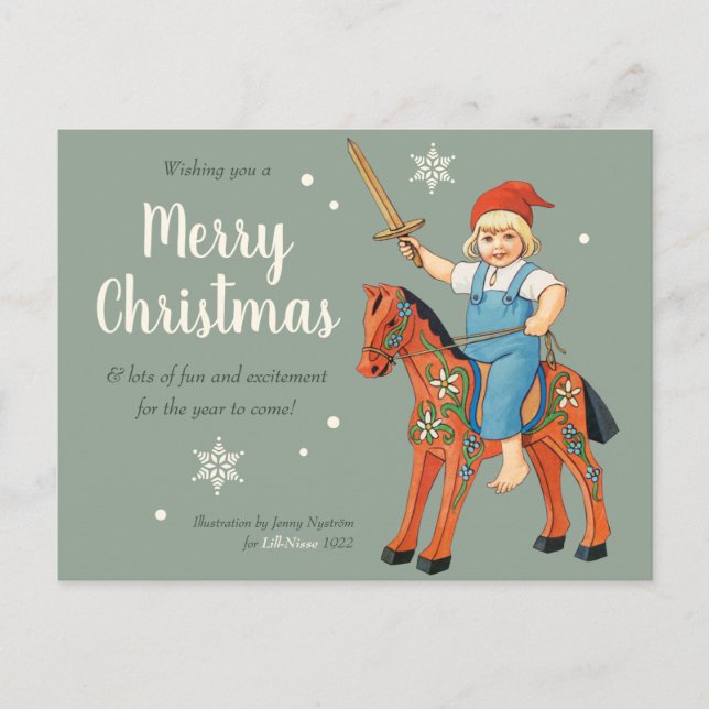 Weihnachten Jenny Nyström Lill-Nisse reiten CC0323 Postkarte (Vorderseite)