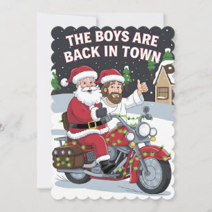 Weihnachten Jesus auf einem Motorrad Funny Xmas Einladung